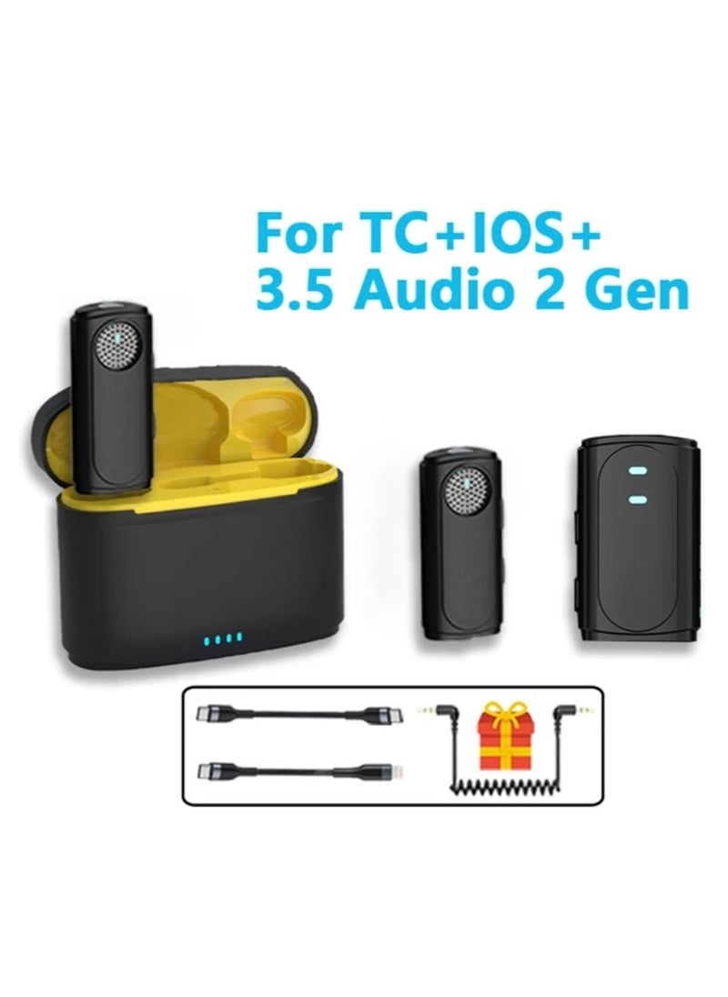 MMG - Mark M1+ Wireless Lavalier Microphone with Charging Case Dual-channel 60m Range 24H Battery Life One Touch Noise Cancellation for iPhone Android Camera Laptop Live Stream Record Interview Vlogs, - Image 1
