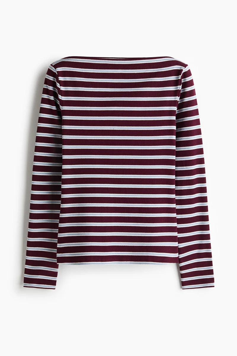 H&M  Ribbed boat-neck top for Women | Best Price UAE