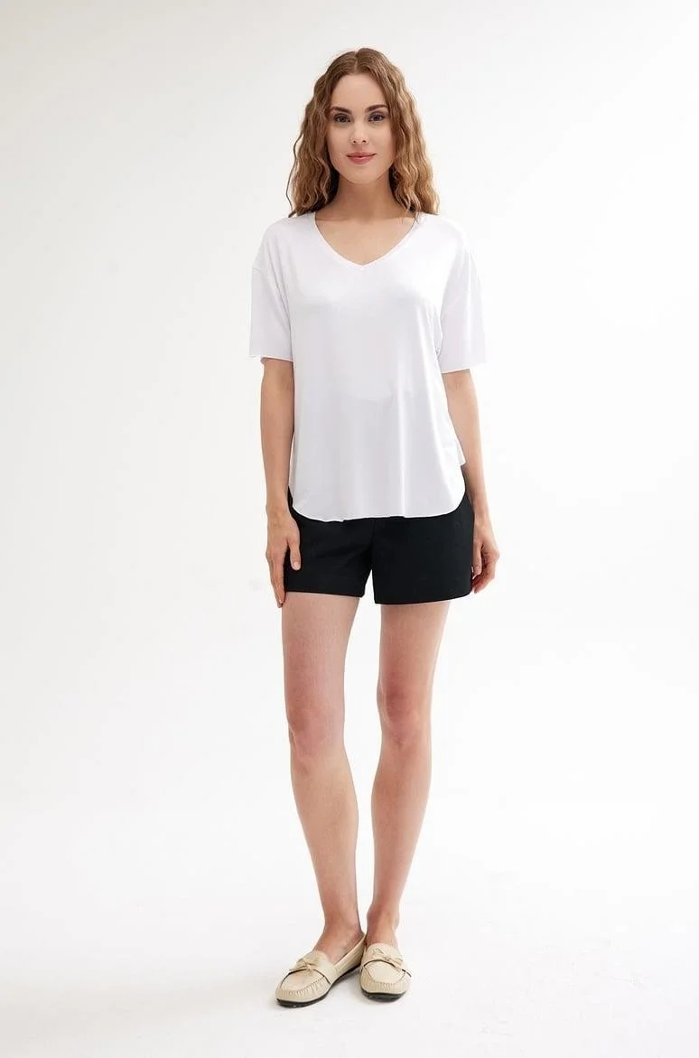 كوتن كونسيبت 3 Pieces V-Neck Basic Cotton Slit Detailed T-Shirt
