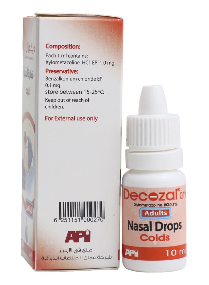 DECOZAL Decozal 0.1% Xylometazoline 10 ml Nasal Spray - Image 2