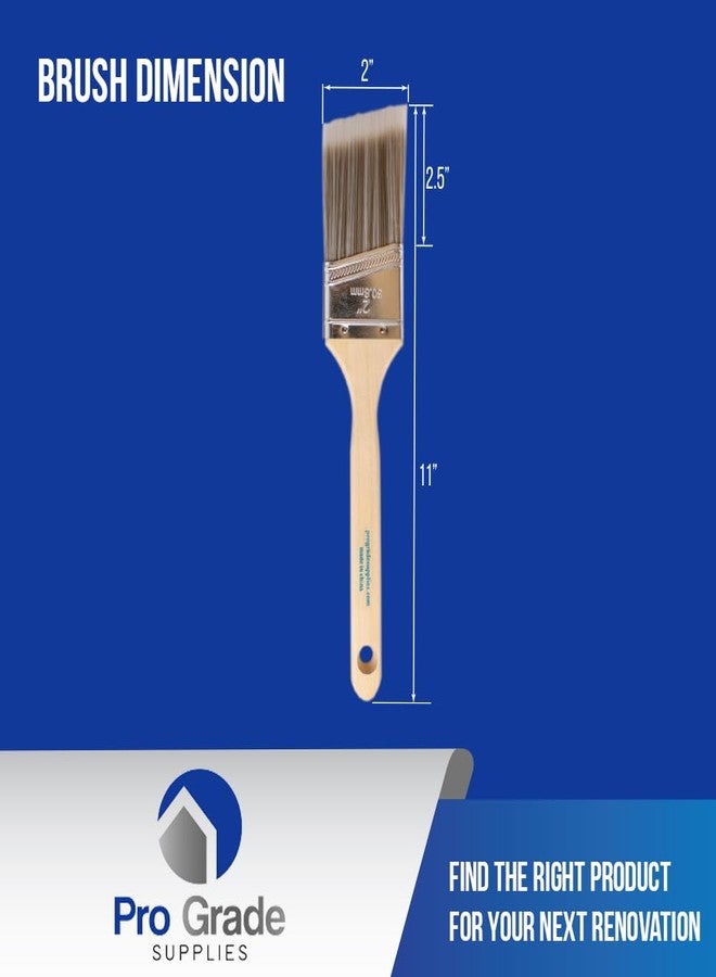 Pro-Grade Pro Grade - Paint Brushes - 12Ea 2" Angle Brushes - Image 2
