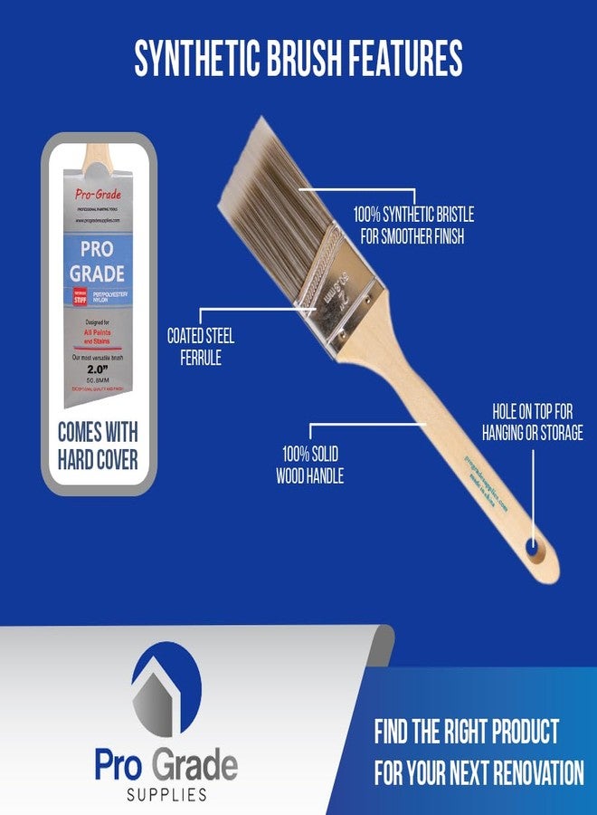 Pro-Grade Pro Grade - Paint Brushes - 12Ea 2" Angle Brushes - Image 3