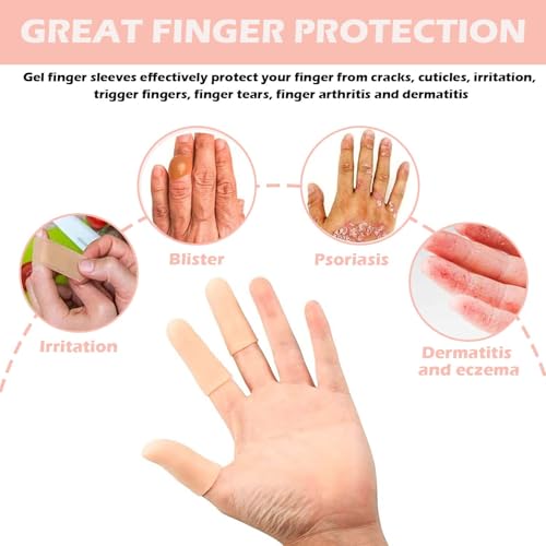 XFSAFDM 20 PCS Finger Gloves, Silicone Finger Protector for Kitchen Use, Medical Finger Cots for Arthritis, Cricket, Guitar Playing, Thumb Sucking, (16 Slender + 4 Small), Skin Tone - Image 5