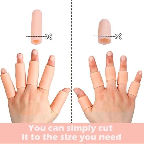 XFSAFDM 20 PCS Finger Gloves, Silicone Finger Protector for Kitchen Use, Medical Finger Cots for Arthritis, Cricket, Guitar Playing, Thumb Sucking, (16 Slender + 4 Small), Skin Tone - Image 4