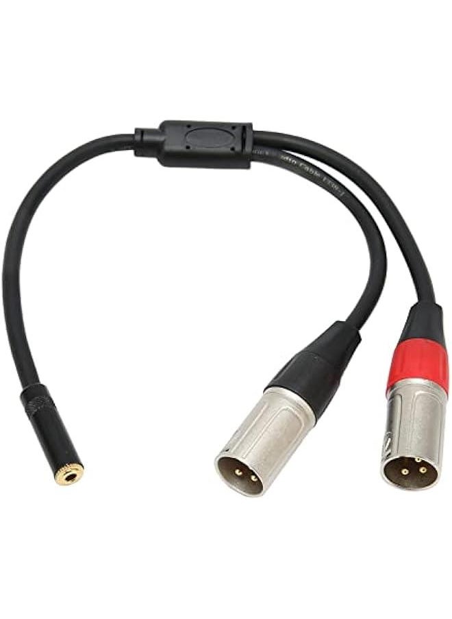Generic - 1/8 Inch Mini Headphone Jack Adapter, 3 5mm to XLR Stereo Cable, Y Splitter Patch Microphone Cable for Mixer and PC Connection, Livestream, Broadcast - Image 1