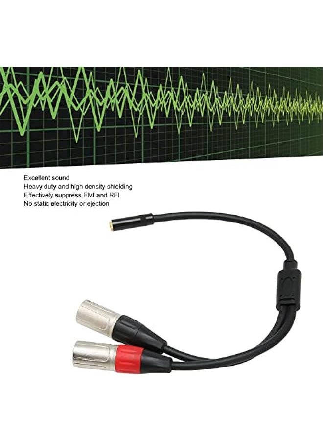 Generic - 1/8 Inch Mini Headphone Jack Adapter, 3 5mm to XLR Stereo Cable, Y Splitter Patch Microphone Cable for Mixer and PC Connection, Livestream, Broadcast - Image 1
