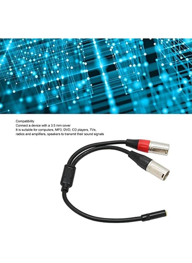 Generic - 1/8 Inch Mini Headphone Jack Adapter, 3 5mm to XLR Stereo Cable, Y Splitter Patch Microphone Cable for Mixer and PC Connection, Livestream, Broadcast - Image 1