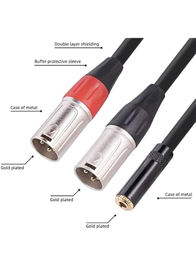 Generic - 1/8 Inch Mini Headphone Jack Adapter, 3 5mm to XLR Stereo Cable, Y Splitter Patch Microphone Cable for Mixer and PC Connection, Livestream, Broadcast - Image 1