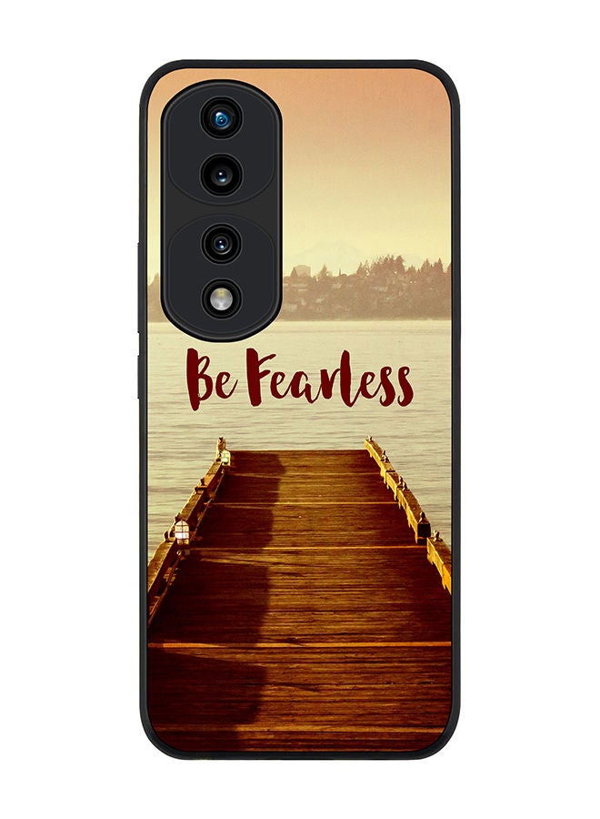Stylizedd Rugged Black edge case for Honor 70 Pro Slim fit Soft Case Flexible Rubber Edges Anti Drop TPU Gel Thin Cover - Be Fearless - Image 1