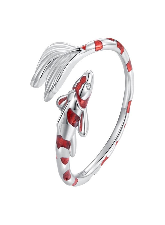 BISAER 925 Sterling Silver Ring Adjustable Cute Unique Cat Snake Butterfly Dragonfly Fashionable Ring For Women Jewelry, Sterling Silver Platinum Plated, Cubic Zirconia - Image 1