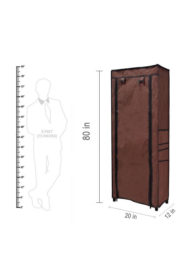 SANAMSTORE Metal 9 Tier Rack Shoe/Clothes/books stand Rack with cover for home (Need to Be Assemble - DIY) -Brown, Cm - Image 4