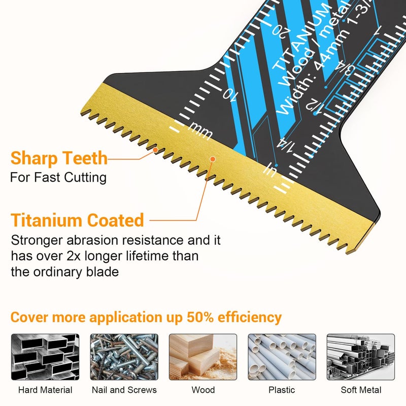 PECHAM Oscillating Tool Blade, 34PCS Universal Wood Metal Oscillating Multitool Quick Release Saw Blades Fit Porter Cable Black & Decker Rockwell Ridgid Ryobi Milwaukee DeWalt Chicago Craftsman - Image 4