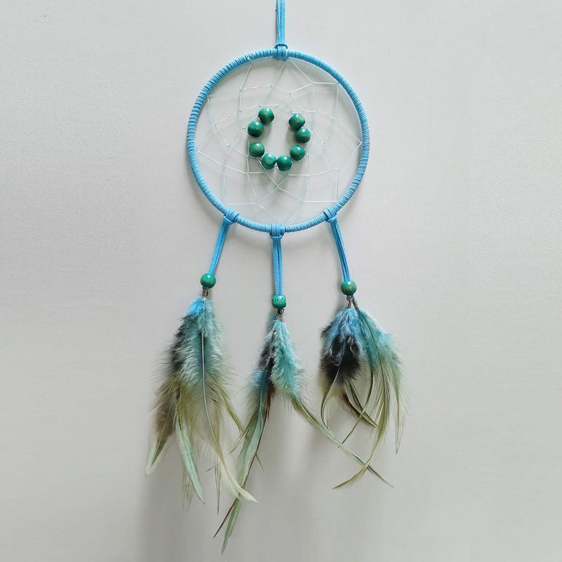 FANDOL DIY Dream Catcher Beginner Kit, Making Dream Catcher Supplies Include Metal Hoop, Feathers, Faux Suede Cord, Thread, Wood Beads (Sky Blue) - Image 4