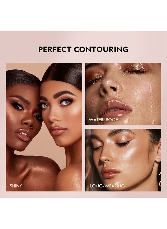 LANGMANNI Water Light Diamond High Gloss Powder Plate - Pearl White Face Body Cheek Diamond Shimmer Highlight Makeup Palette , Long-Lasting Wear, Suitable Under Makeup With Long Lasting Shine Finish  - Image 5