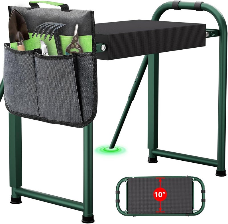 SEASKY Foldable Garden Kneeling and Seat,Anti-Tipping Gardener Bench Widened Thick Soft Kneeling Pad，Heavy Duty Gardening Stool with Garden Tool Bag - Image 1