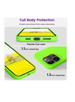 Generic iPhone 15 Pro Max Case - Neon Green Silicone Phone Cover | Liquid Silicone with Anti-Scratch Microfiber Lining, 360° Shockproof Protective Case for Apple iPhone 15 Pro Max  - Image 2