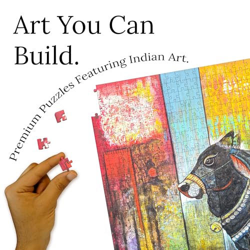 91Knots Mystical Bull Nandi(नन्दि), 1000 Pieces Premium Wooden Jigsaw Puzzle for Adults and Kids 12+ Years | Indian Artwork Puzzle with Unique Cuts for Gifting on New Year | Games for Focus and Memory - Image 2
