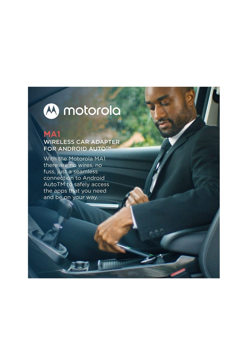 Motorola - Motorola MA1 Wireless Android Auto Car Adapter - Instant Connection from Smartphone to Car Screen with Easy Setup - Direct Plug-in USB Adapter - Secure Gel Pad Included - Image 1