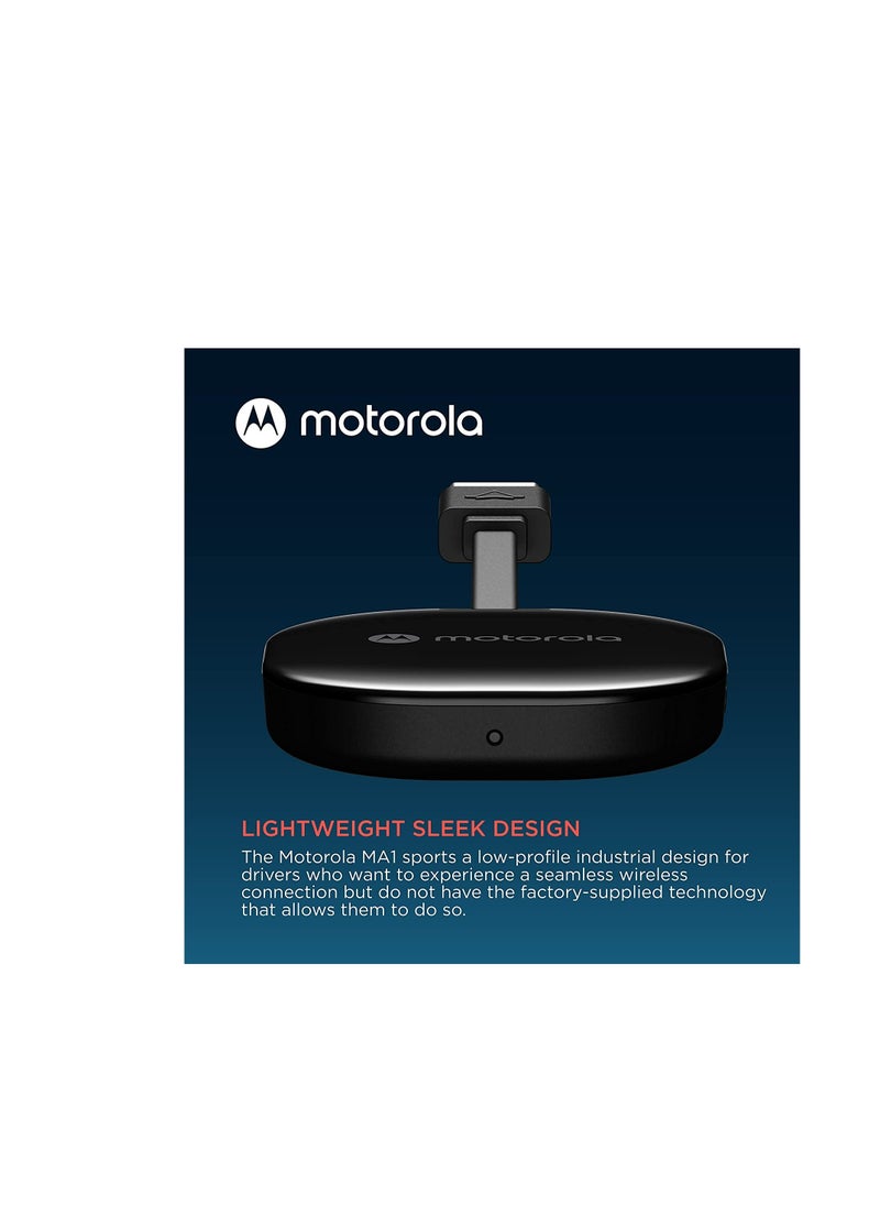 Motorola - Motorola MA1 Wireless Android Auto Car Adapter - Instant Connection from Smartphone to Car Screen with Easy Setup - Direct Plug-in USB Adapter - Secure Gel Pad Included - Image 1