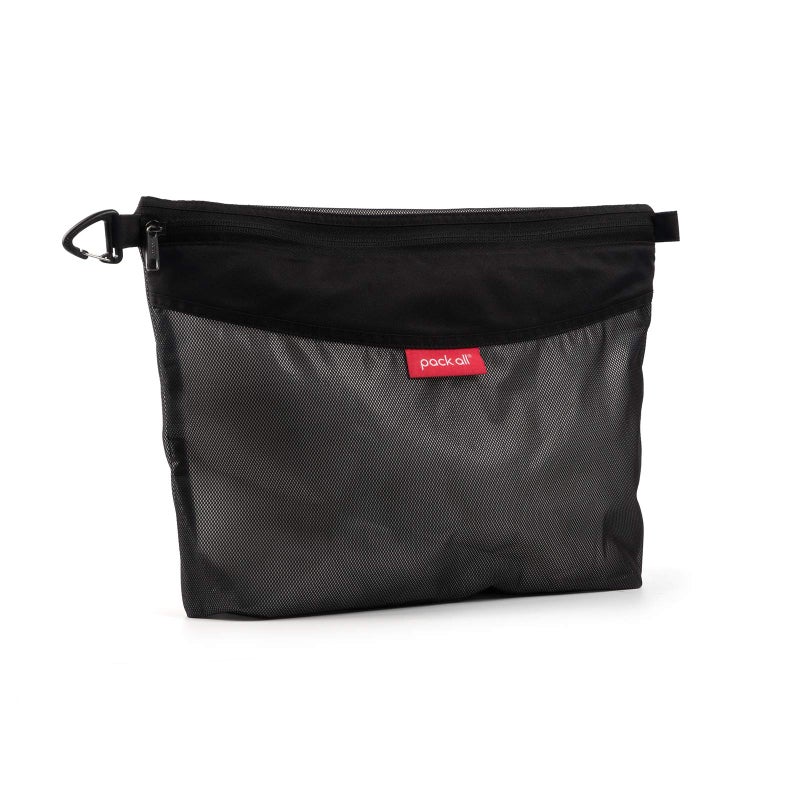 pack all Water-resistant Material Zipper Pouch, Mesh Zipper Bags for Storage, Travel, Office (Black, Large) - Image 1