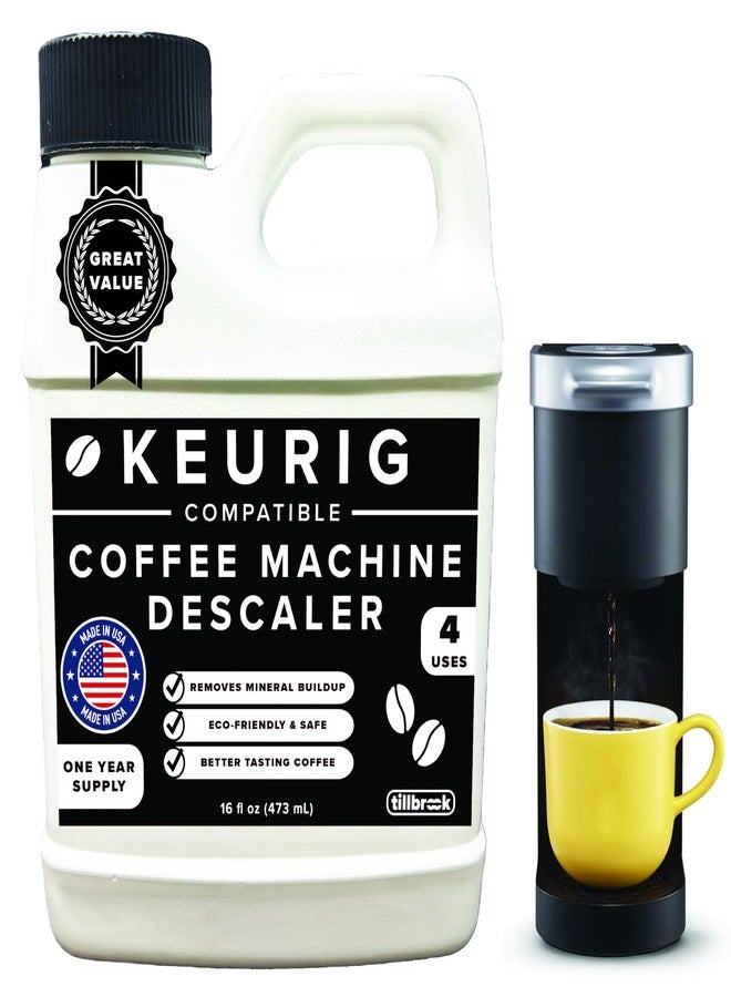 Tillbrook Coffee Machine Descaler - 1 YEAR SUPPLY Concentrated Descaler for Keurig - 16oz Coffee Maker Cleaner for Breville, Nespresso, Delonghi, Espresso Machine - 4 Uses - Safe, Natural, Effective - Image 1