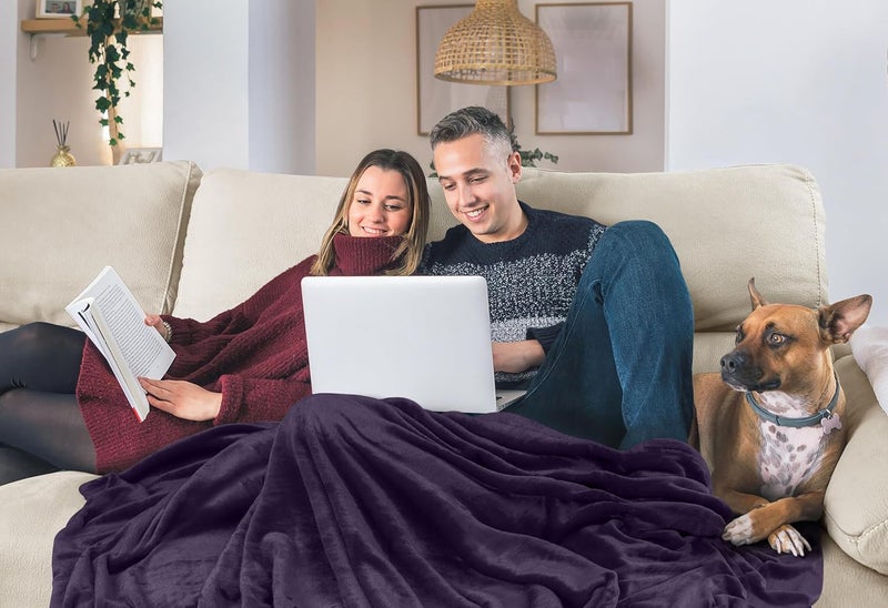 Utopia Bedding Fleece Blanket Twin Size Purple 300GSM Luxury Anti-Static Fuzzy Soft Microfiber Bed Blanket (60x80 Inch) - Image 5