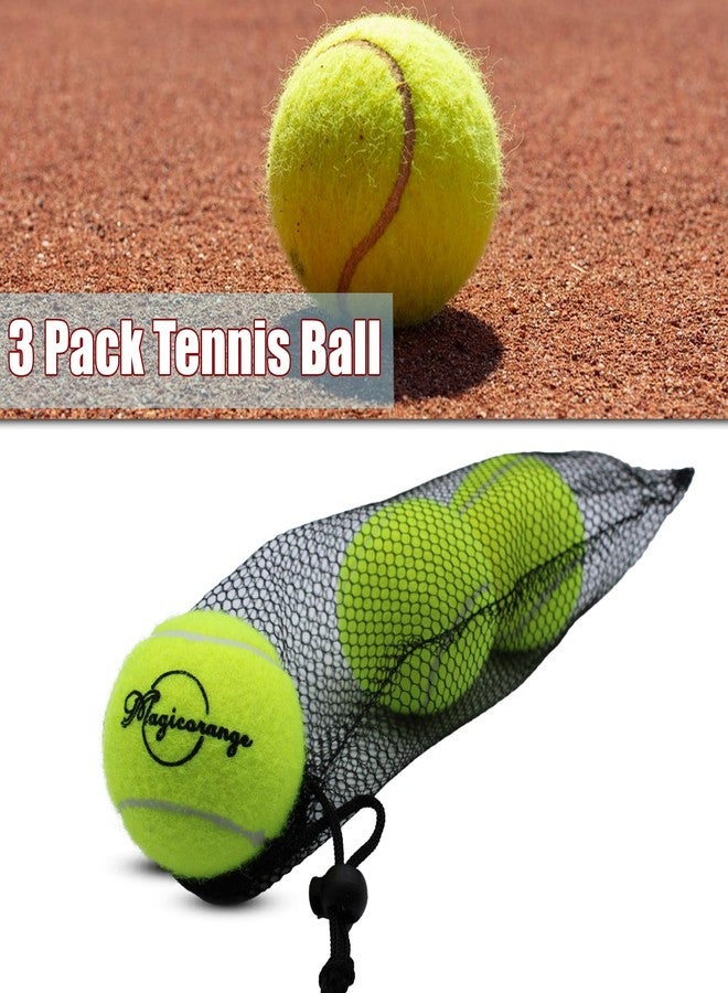 Magicorange كرات تنس ماجيك أورانج، عبوة من 3 كرات تدريب متقدمة، كرات تدريب، كرات لعب للكلاب الأليفة، تأتي مع حقيبة شبكية لسهولة النقل، مناسبة لتدريب المبتدئين (أصفر) - Image 4