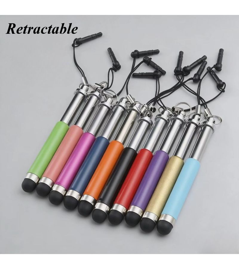 6pcs Mini Retractable Stylus Pen Adjustable Length Compact Portable For Tablets Phones And Other Touchscreen Devices - Image 3