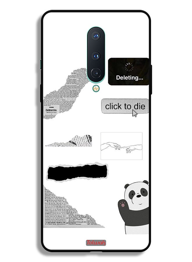 Tolwak OnePlus 8 Protective Case Cover Panda Sticker - Image 2