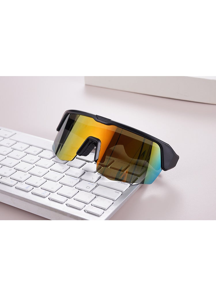 Generic Smart Sports Glasses with Bluetooth for Cycling gold plating 