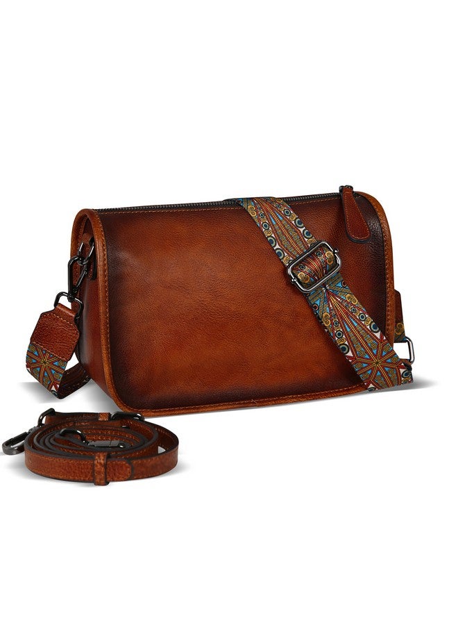 HESHE حقائب جلدية عبر الجسم وحقائب هوبو للنساء حقائب صغيرة على الكتف حقيبة عبر الجسم حقائب ساتشيل مصممة للسيدات (بني) - Image 1