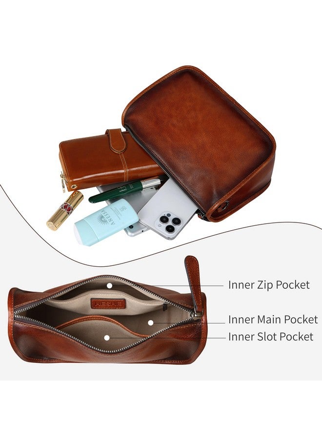 HESHE حقائب جلدية عبر الجسم وحقائب هوبو للنساء حقائب صغيرة على الكتف حقيبة عبر الجسم حقائب ساتشيل مصممة للسيدات (بني) - Image 5