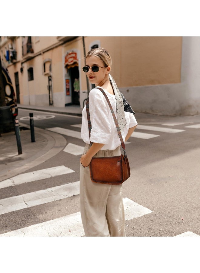 HESHE حقائب جلدية عبر الجسم وحقائب هوبو للنساء حقائب صغيرة على الكتف حقيبة عبر الجسم حقائب ساتشيل مصممة للسيدات (بني) - Image 2