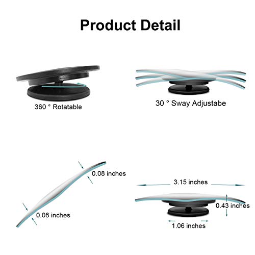 POMFW Blind Spot Mirror, 2 inch Rearview Convex Side Mirrors for Cars SUV Truck Van Stick on 3M Adhesive, Rear View HD Glass Frameless Sway Rotate adjustable Wide Angle 2PCS (Fanshaped) - Image 3