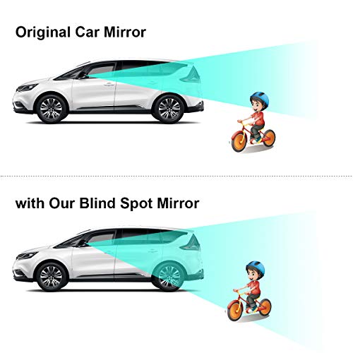 POMFW Blind Spot Mirror, 2 inch Rearview Convex Side Mirrors for Cars SUV Truck Van Stick on 3M Adhesive, Rear View HD Glass Frameless Sway Rotate adjustable Wide Angle 2PCS (Fanshaped) - Image 4