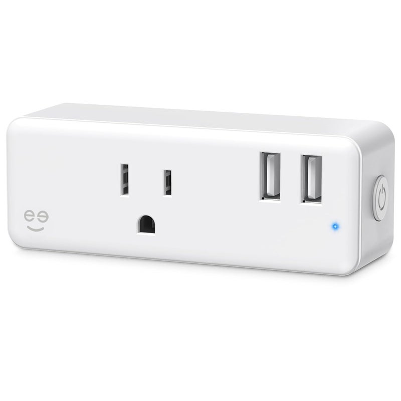 قابس جيني الذكي متعدد المنافذ مع مفتاح + شاحن ومنفذين USB، ومأخذ توفير الطاقة مع مراقبة الطاقة والتحكم عبر التطبيق، متوافق مع أليكسا وجوجل هوم (GN-WW131-199) - Image 1