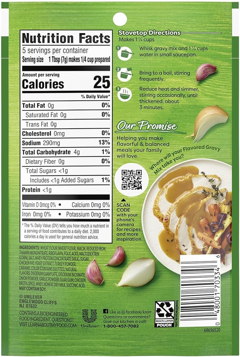 Knorr Turkey Gravy Mix Roasted Turkey For Delicious Easy Meals and Side Dishes Sauce and Gravy With No Artificial Flavors, No Added MSG 1.2 oz - Image 2