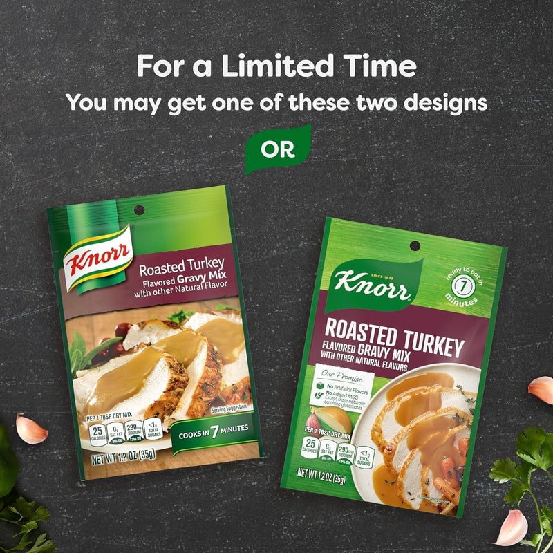Knorr Turkey Gravy Mix Roasted Turkey For Delicious Easy Meals and Side Dishes Sauce and Gravy With No Artificial Flavors, No Added MSG 1.2 oz - Image 4