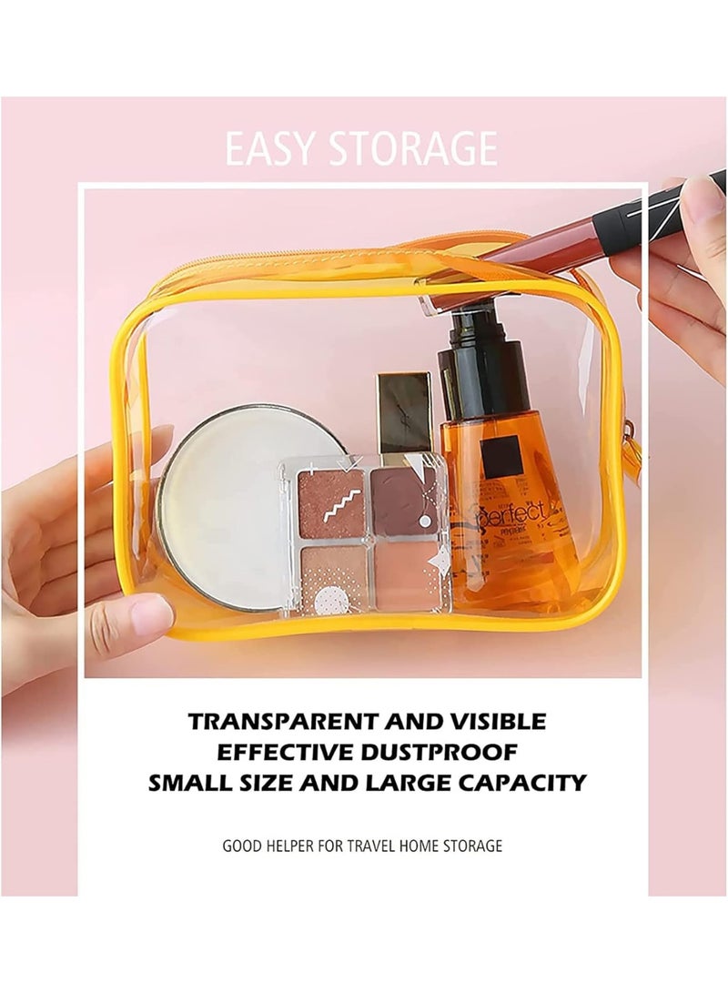 Waterproof Cosmetic Bags PVC Transparent Zippered Toiletry Bag with Handle Strap Portable Clear Makeup Bag Pouch for Bathroom, Vacation and Organizing 5 Pcs - Image 5