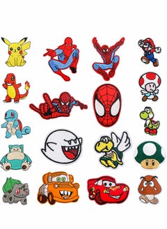 SYOSI Decorative Patches, 18 PCS Embroidered Iron On Patches DIY Accessories, Cute Sewing Applique for Jackets, Hats, Backpacks, Jeans, Assorted Size Decorative DIY Patches  - Image 1