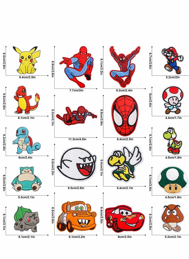 SYOSI - Decorative Patches, 18 PCS Embroidered Iron On Patches DIY Accessories, Cute Sewing Applique for Jackets, Hats, Backpacks, Jeans, Assorted Size Decorative DIY Patches - Image 1
