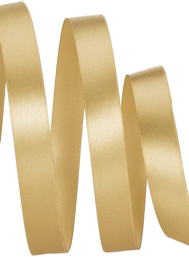 Delite Ribbons شريط ساتان متعدد الأغراض مزدوج الجوانب من ديلايت ريبونز بطول 18 متراً لتزيين الحفلات وبطاقات الدعوة وتغليف الهدايا والأعمال الحرفية والمشاريع (ذهبي شامبانيا، 0.5 بوصة) - Image 2