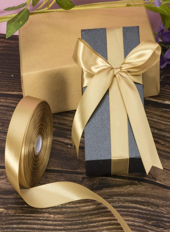 Delite Ribbons شريط ساتان متعدد الأغراض مزدوج الجوانب من ديلايت ريبونز بطول 18 متراً لتزيين الحفلات وبطاقات الدعوة وتغليف الهدايا والأعمال الحرفية والمشاريع (ذهبي شامبانيا، 0.5 بوصة) - Image 3