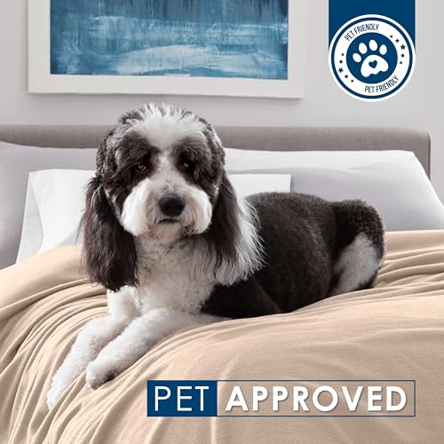 Martex Full/Queen Size Fleece Blanket | Comfy Supersoft Fleece Blanket Full Size – All-Season Light Weight Throw Blanket | Luxuriously Soft | Throw Blanket for Couch and Sofa | Machine Wash | Beige - Image 4