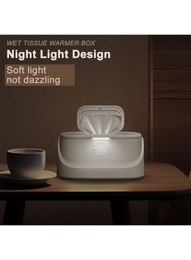 X spring Baby Wipe Warmer 3 Gear Smart Precise Temperature Control Large Capacity Baby Wet Wipes Dispenser Usb Rechargeable Wipes Warmer With Led Ample Lights For Nighttime Changes - Image 4