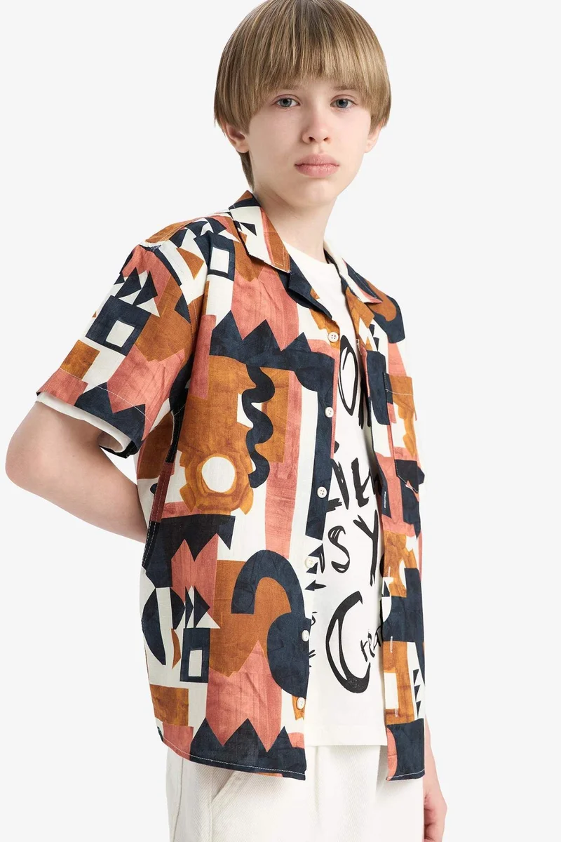 ديفاكتو Boy Oversize Patterned Shirt
