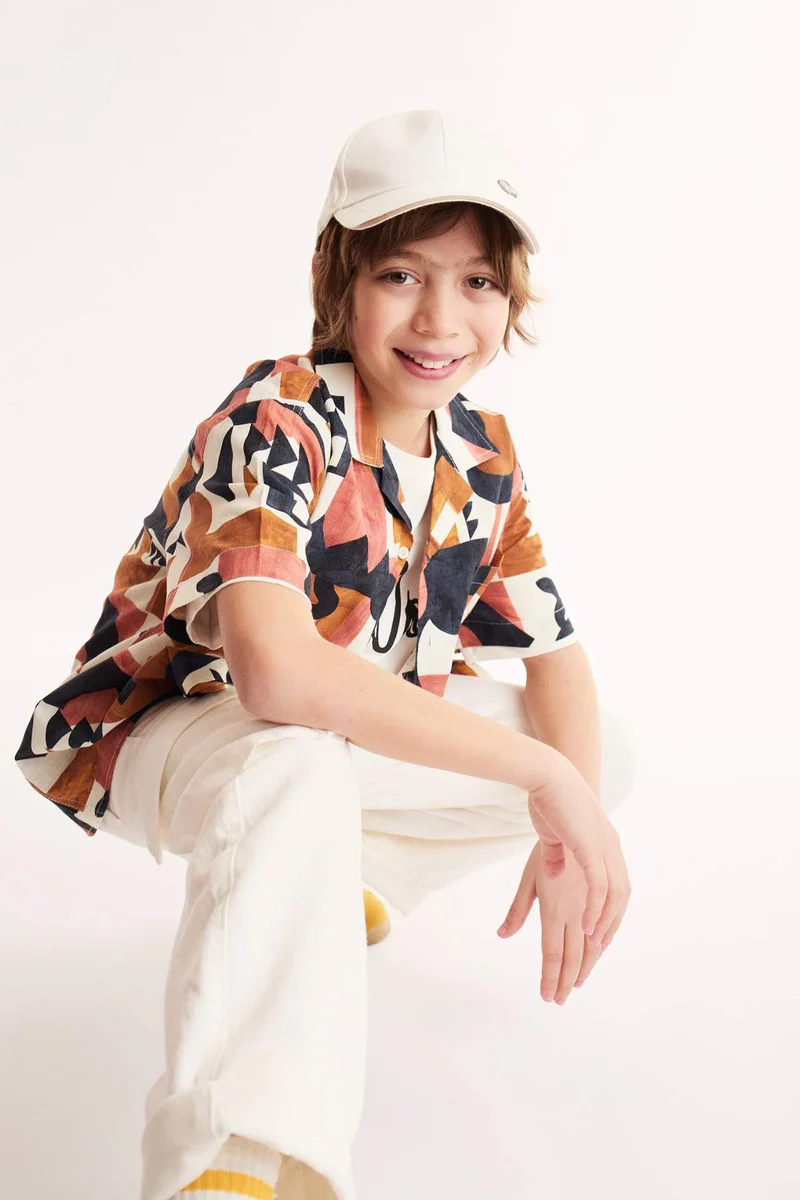 ديفاكتو Boy Oversize Patterned Shirt