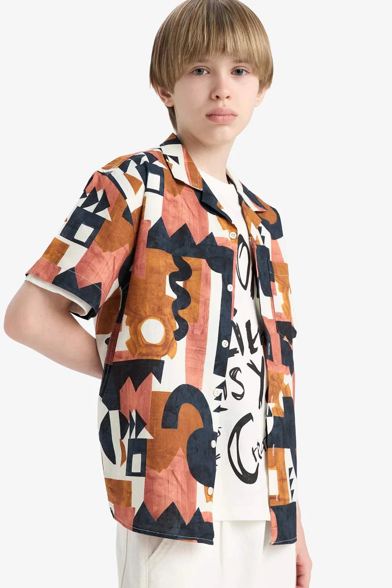 ديفاكتو Boy Oversize Patterned Shirt