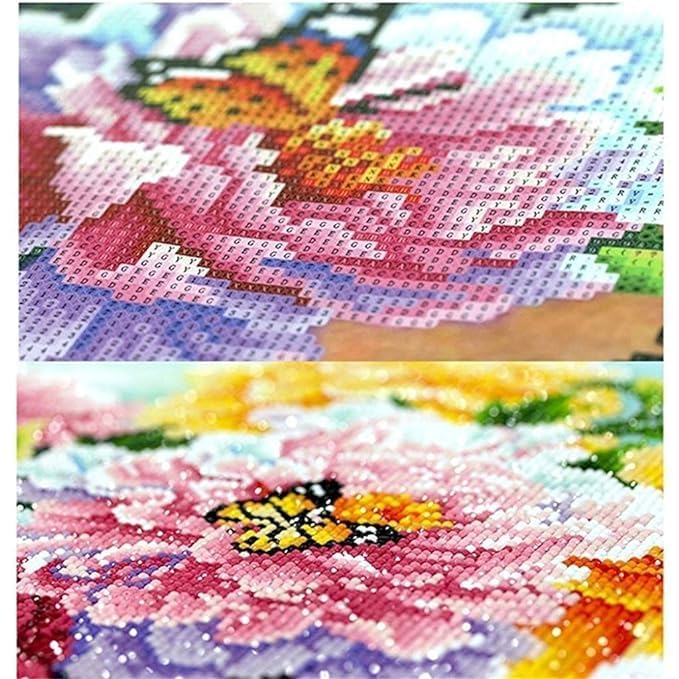 MATSON Enchanting Flower Rose 5D DIY Diamond Art Painting Kit Rhinestone Crystal Craft Canvas Painting Pictures for Children and Adults, Ideal for Home Wall Decor(Multicolor Pack of 1) - Image 4
