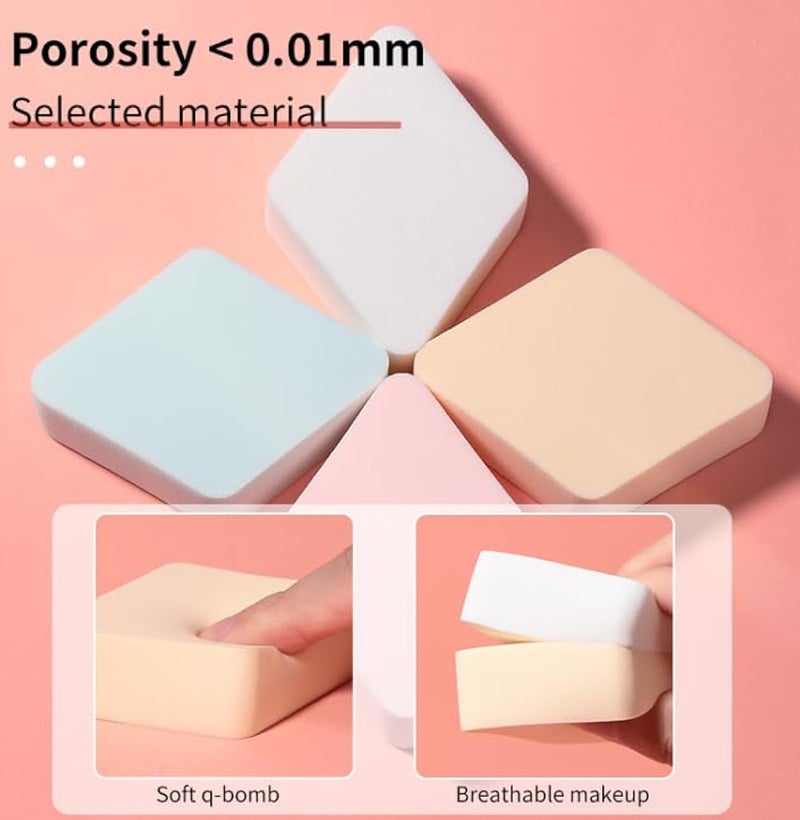 9PCS rhombus Shape Soft Powder Puff Make Up Cosmetic Facial Cleansing Exfoliating Sponge Puff-beige color - Image 4